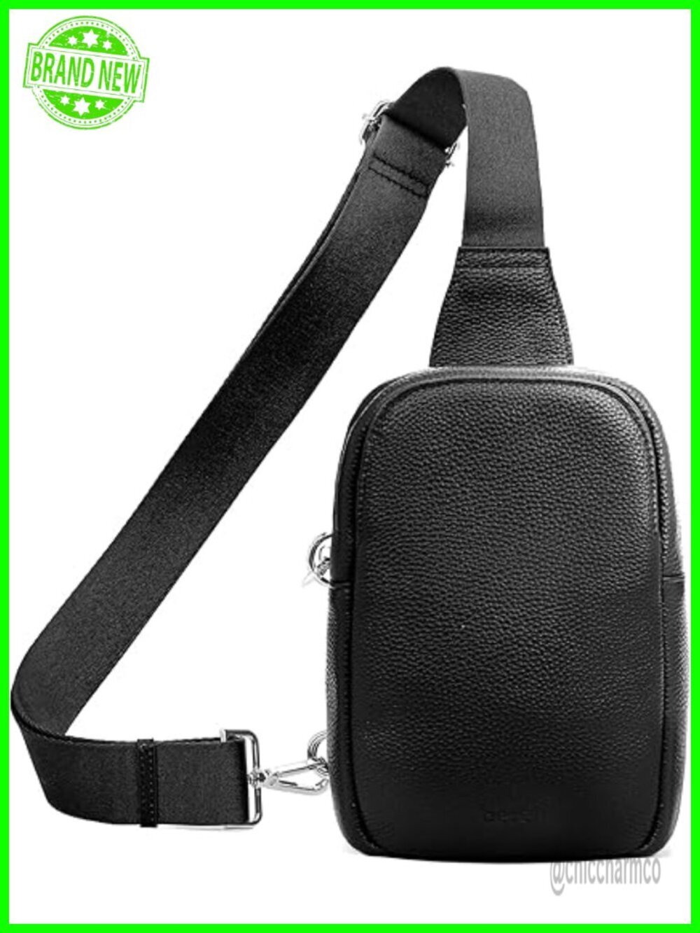 Genuine Leather Anti Theft Small Crossbody Bag RFID Blocking Sling Chest Fanny